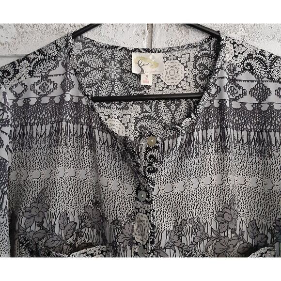 Fig & Flower Anthropologie Tunic Sz L Hi/low Lightweight - Picture 7 of 12